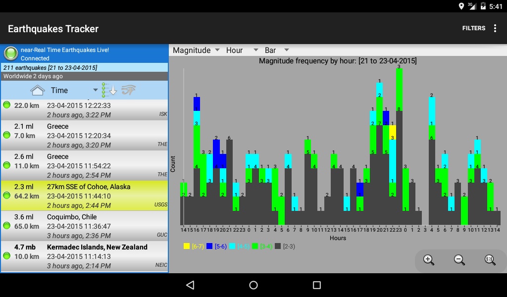 Earthquakes Tracker - Preview 1