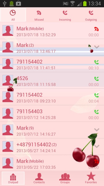 GO Contacts Theme Cherries - Preview 4