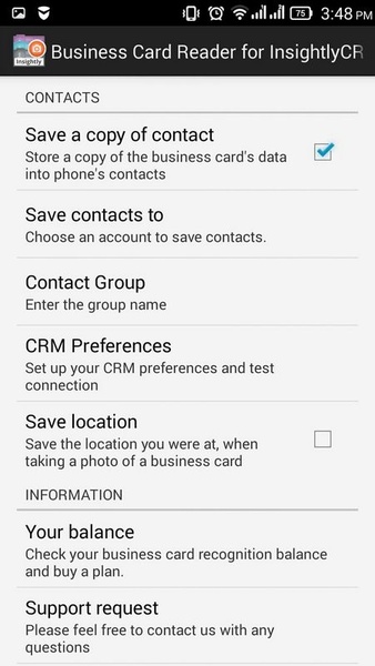 Business Card Reader for Insightly CRM - Preview 5