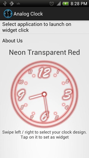 Analog Clock - Neon Transparent Theme - Preview 1