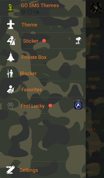 GO SMS Army Camouflage Theme - Preview 2