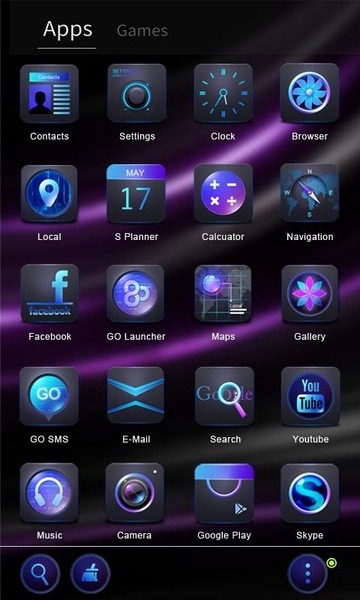 Purple Light GOLauncher EX Theme - Preview 4
