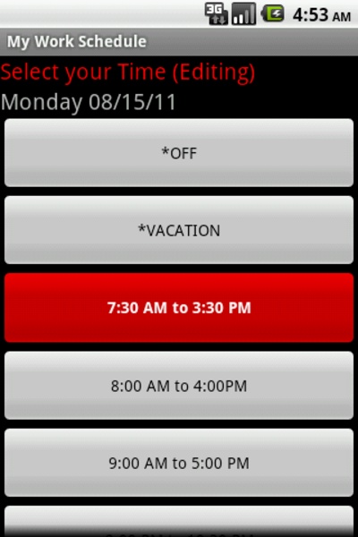 My Work Schedule - Preview 2