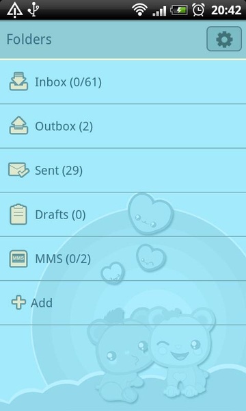 GO SMS Blue Bears Theme - Preview 1