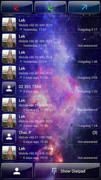ExDialer Galaxy Glass theme - Preview 6