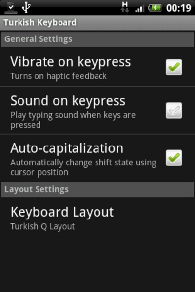Turkish Keyboard - Preview 1
