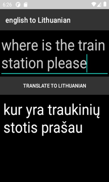 english to Lithuanian translator - Preview 1