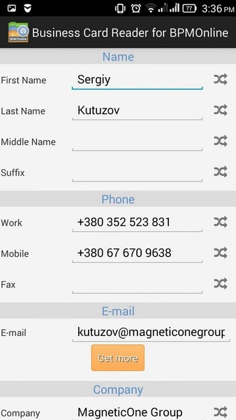 Business Card Reader - Preview 2
