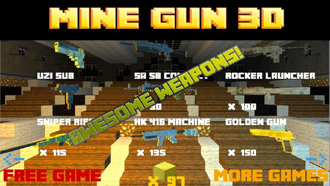 Mine Gun 3d - Cube FPS - Preview 2