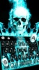 Cyan Fire Skull Keyboard Theme screenshot 3