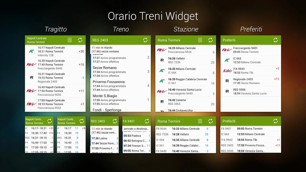 Train Timetable Italy Widgets - Preview 2