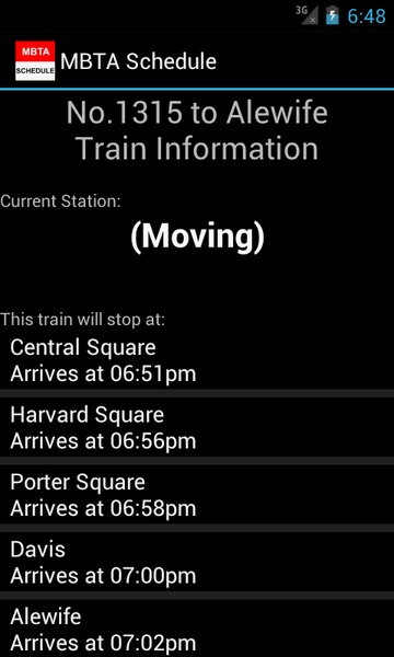 MBTA Schedule - Preview 6