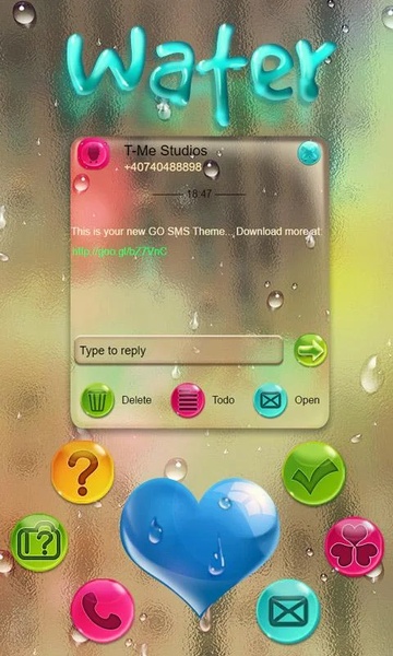 Water Theme GO SMS - Preview 5