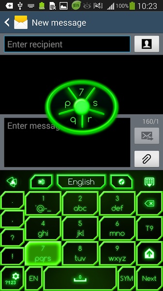 GO Keyboard Green Neon Theme - Preview 1
