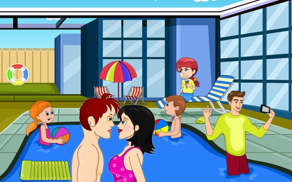 Fun Swimming Pool Love Kiss - Preview 4