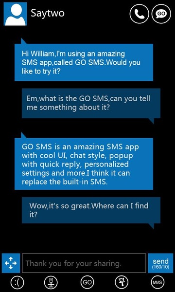 GO SMS Pro WP7 ThemeEX - Preview 5