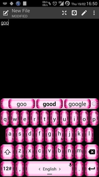 Theme x TouchPal Glitter Flower Pink - Preview 3