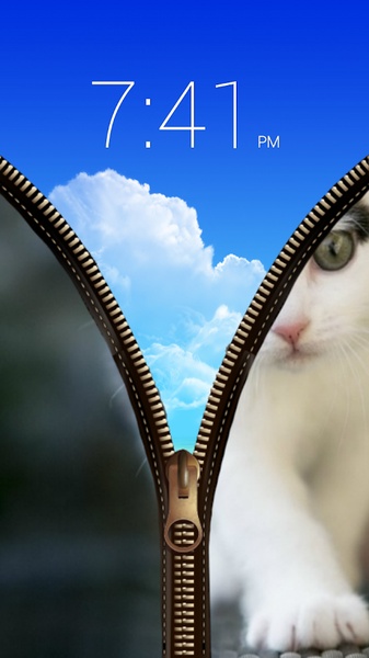 Cat Zipper Screen Lock - Preview 2