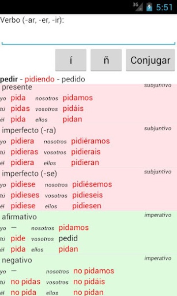 Spanish Conjugator - Preview 6