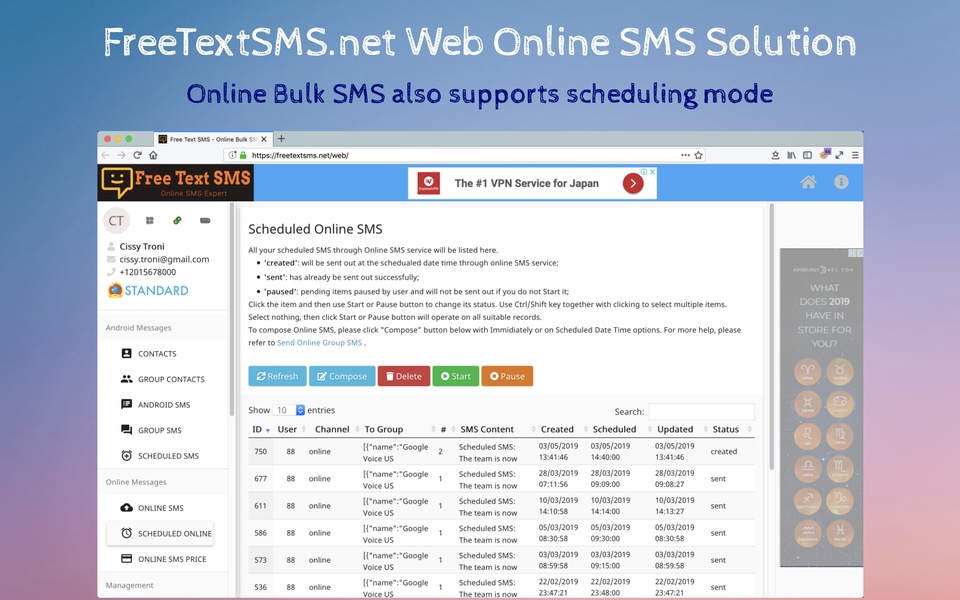 FreeTextSMS.net Web SMS Solution - Preview 7
