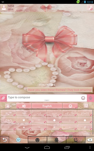GO Keyboard Pretty Bow Theme - Preview 2