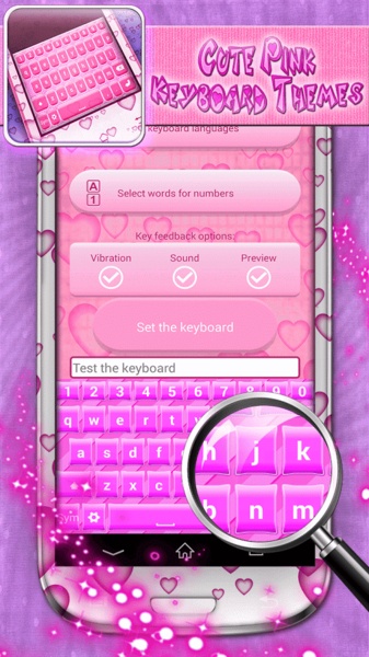 Cute Pink Keyboard Themes - Preview 3