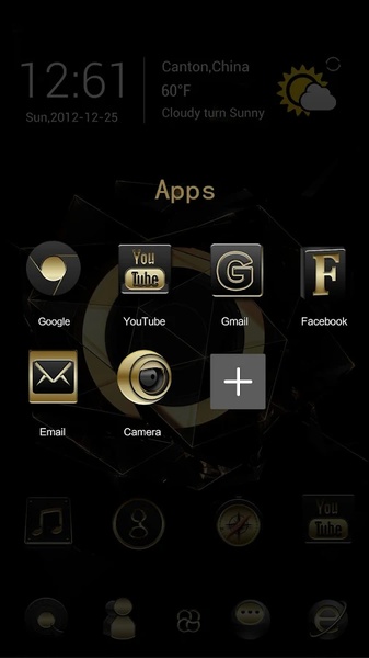 Black Gold GOLauncher EX Theme - Preview 3