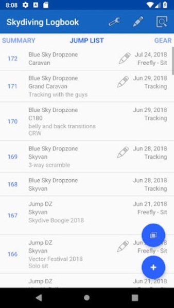 Skydiving Logbook - Preview 1