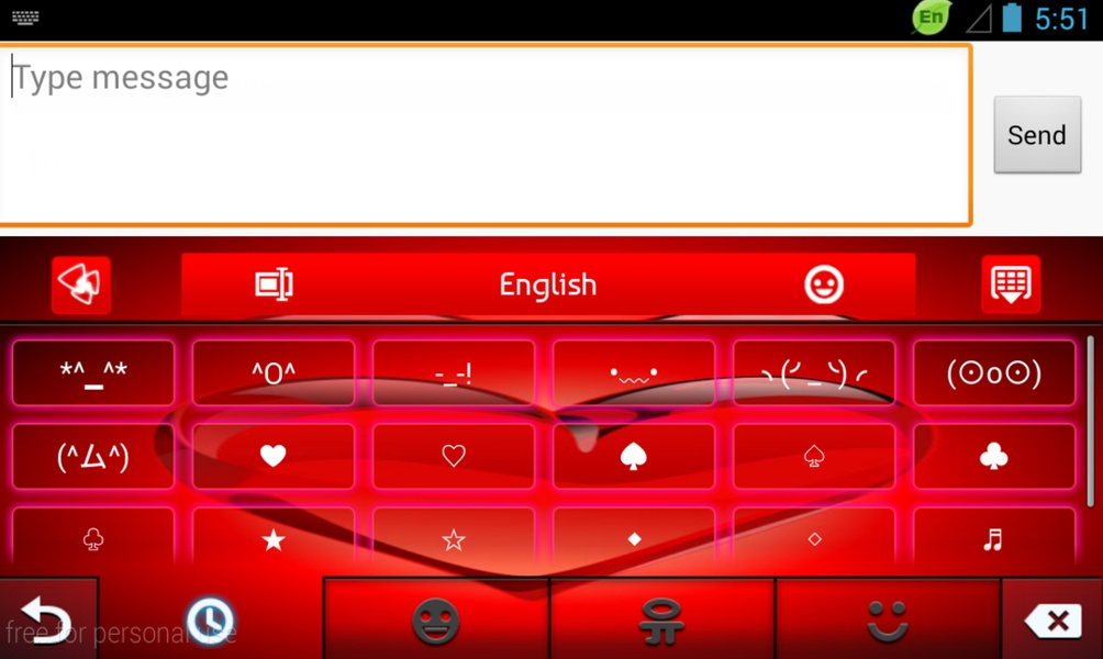 GO Keyboard Red Heart Theme - Preview 1