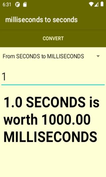 milliseconds to seconds converter - Preview 1