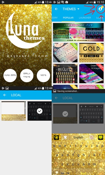GO Keyboard Gold Shine theme - Preview 2