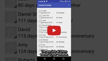 Vídeo de Contact Events & Birthdays 1