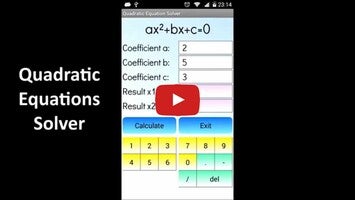 Video about Quadratic Equation Solver 1