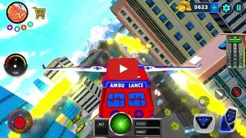 Gameplay video of Ambulance Dog Robot Car Game 1