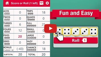 Video gameplay Yazy the yatzy dice game 1