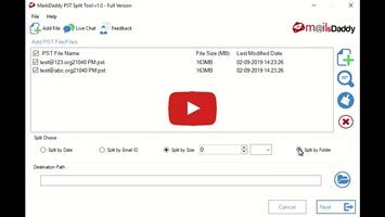 Videoclip despre MailsDaddy PST Split Tool 1