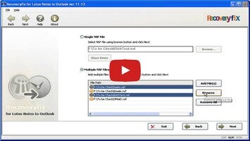 Vidéo au sujet deRecoveryfix for Lotus Notes to Outlook1