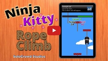 طريقة لعب الفيديو الخاصة ب Ninja Kitty Rope Climb1